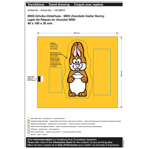 Lapin de Pâques en chocolat Midi, Image 2
