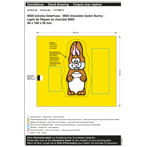 Lapin de Pâques en chocolat Midi, Image 2