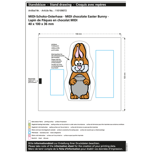 Lapin de Pâques en chocolat Midi, Image 2