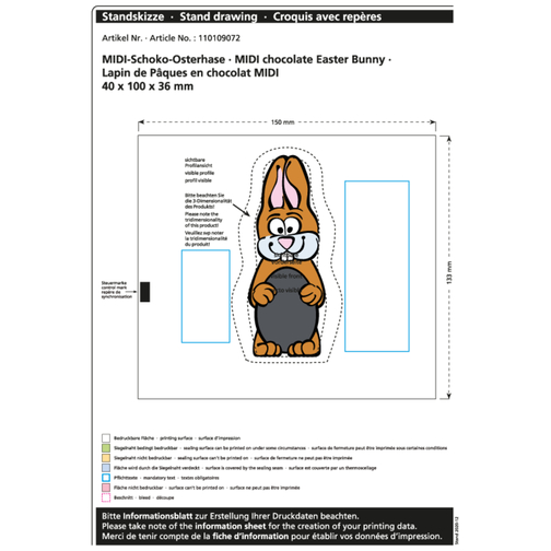 Lapin de Pâques en chocolat Midi, Image 2