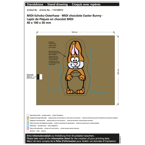 Lapin de Pâques en chocolat Midi, Image 2