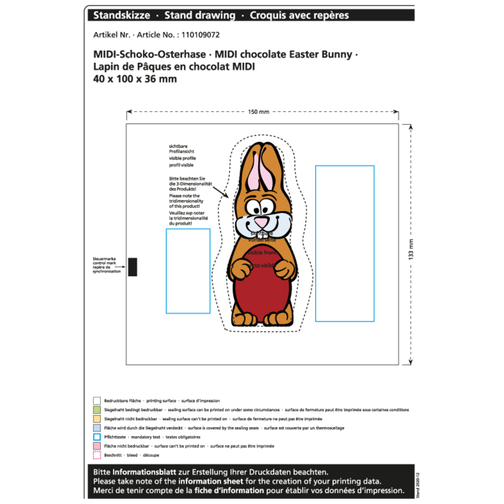 Lapin de Pâques en chocolat Midi, Image 2