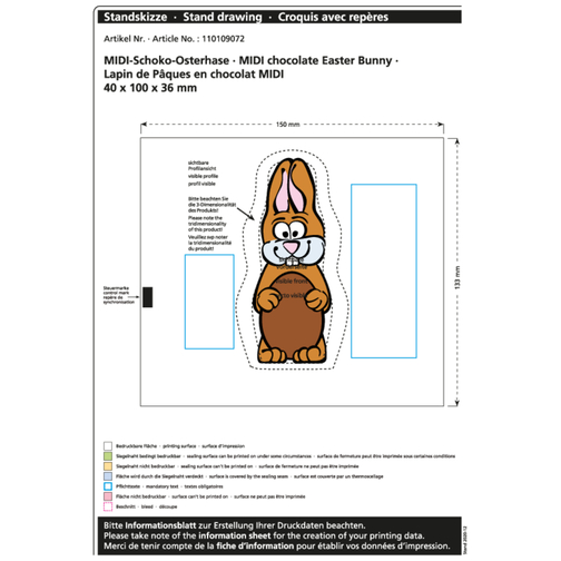 Lapin de Pâques en chocolat Midi, Image 2