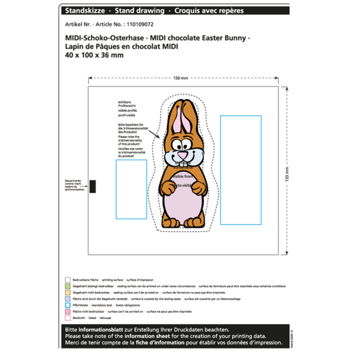 Lapin de Pâques en chocolat Midi, Image 2