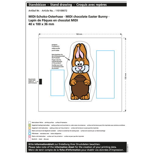Lapin de Pâques en chocolat Midi, Image 2