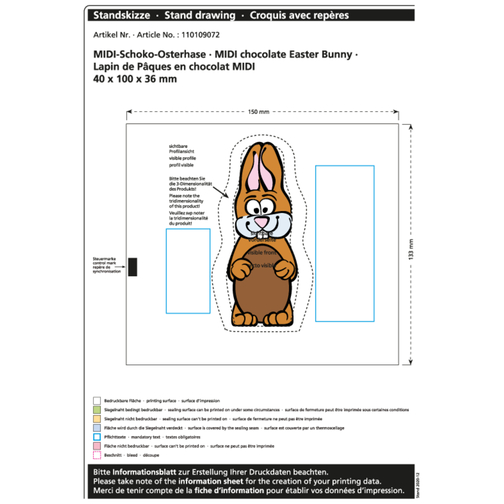 Lapin de Pâques en chocolat Midi, Image 2