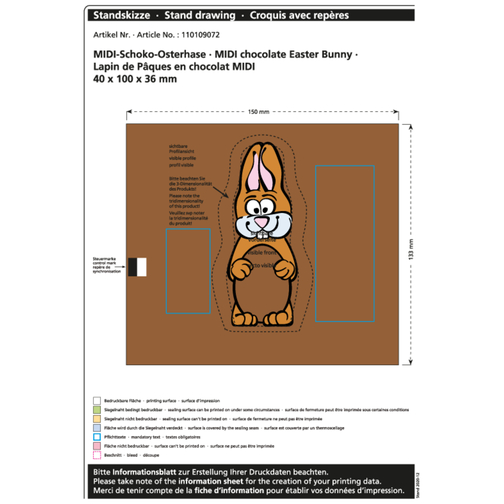 Lapin de Pâques en chocolat Midi, Image 2
