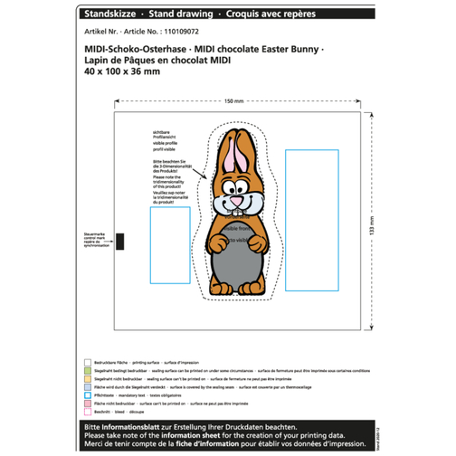 Lapin de Pâques en chocolat Midi, Image 2
