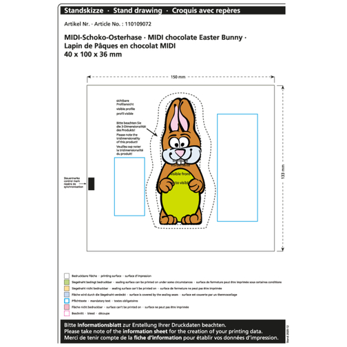 Lapin de Pâques en chocolat Midi, Image 2
