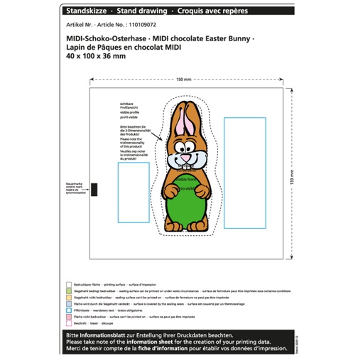 Lapin de Pâques en chocolat Midi, Image 2