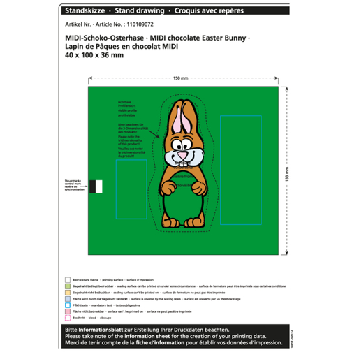 Lapin de Pâques en chocolat Midi, Image 2