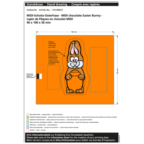 Lapin de Pâques en chocolat Midi, Image 2