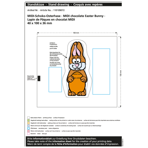 Lapin de Pâques en chocolat Midi, Image 2