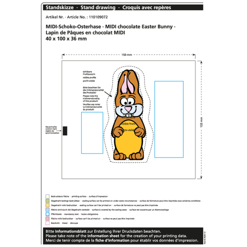 Lapin de Pâques en chocolat Midi, Image 2
