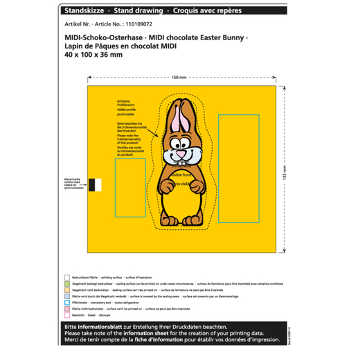 Lapin de Pâques en chocolat Midi, Image 2
