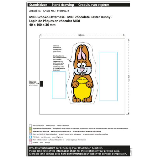 Lapin de Pâques en chocolat Midi, Image 2
