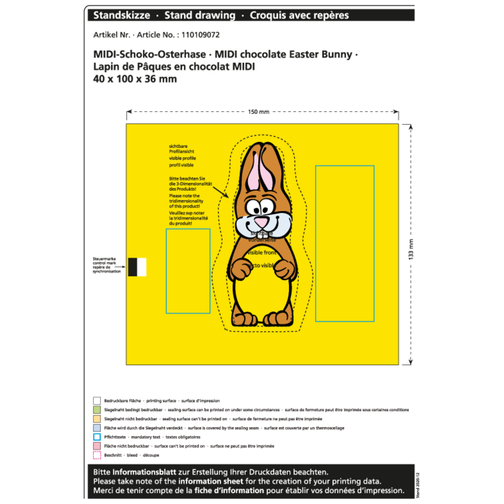 Lapin de Pâques en chocolat Midi, Image 2