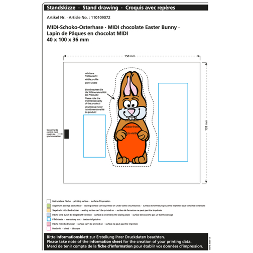 Lapin de Pâques en chocolat Midi, Image 2