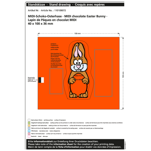 Lapin de Pâques en chocolat Midi, Image 2