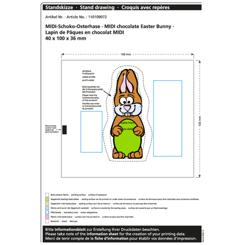 Lapin de Pâques en chocolat MIDI, Image 2
