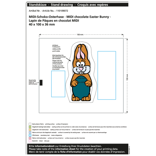 Lapin de Pâques en chocolat MIDI, Image 2
