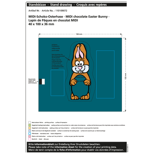 Lapin de Pâques en chocolat MIDI, Image 2