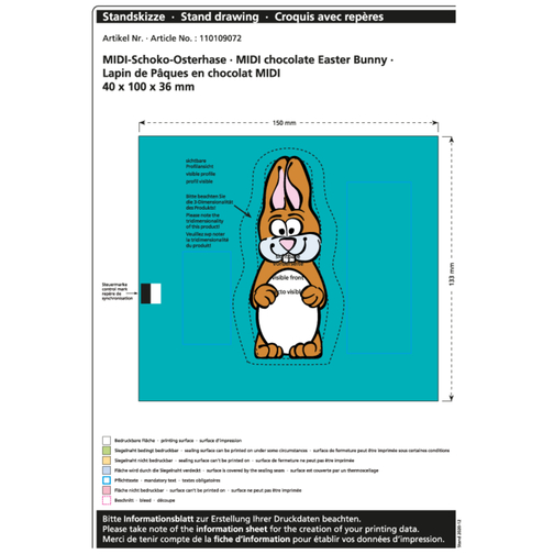 Lapin de Pâques en chocolat MIDI, Image 2