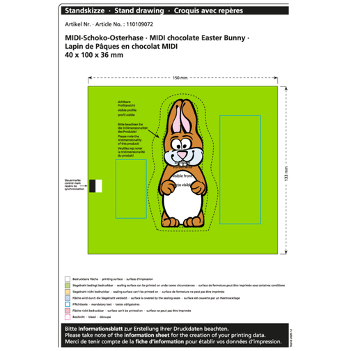 Lapin de Pâques en chocolat MIDI, Image 2