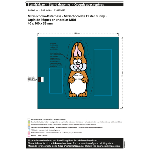Lapin de Pâques en chocolat MIDI, Image 2