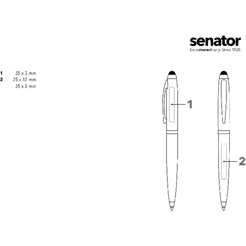 Roubill Nautic Touch Pad Pen Drehkugelschreiber , rou bill by Senator, weiß, Metall, 14,00cm x 1,50cm x 1,10cm (Länge x Höhe x Breite), Bild 5