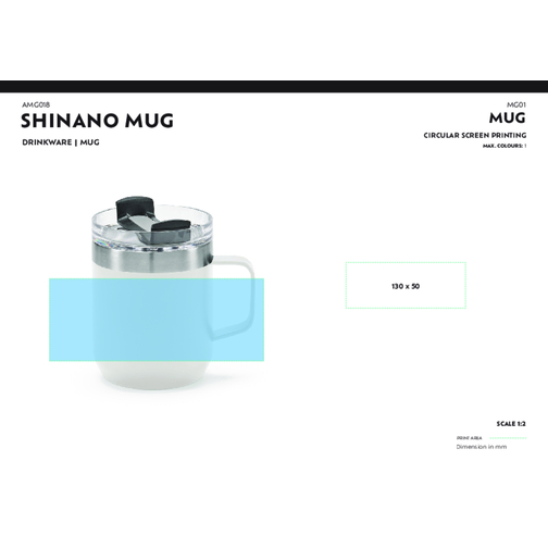 Shinano Tasse recy.Edelstahl, 440 ml. Doppelwandig mit drehbarem Deckel ...