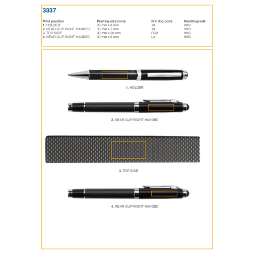 Parure de stylo bille et roller Ziva, Image 3