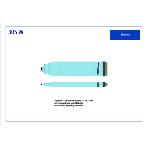 STAEDTLER Lumocolor Correctable M , Staedtler, blau, Kunststoff, 14,50cm x 1,10cm x 1,10cm (Länge x Höhe x Breite), Bild 4