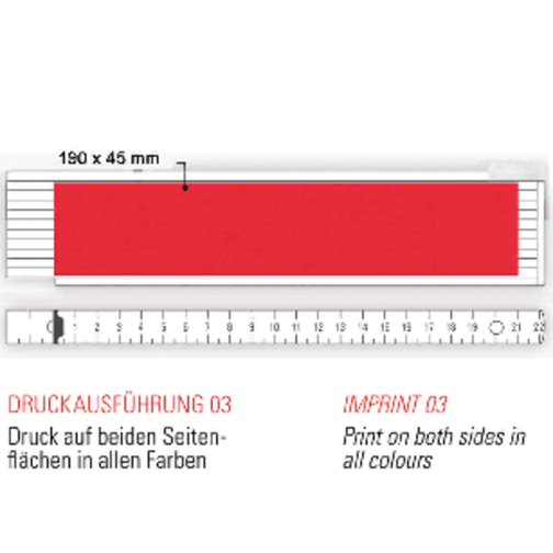 Blockmaßstab 3 M , weiß, Buchenholz, 23,50cm x 1,60cm x 5,60cm (Länge x Höhe x Breite), Bild 5