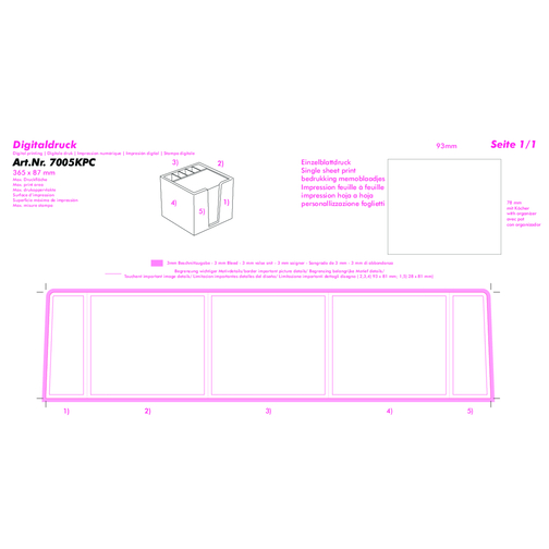 Zettelbox 'Sigma', Doppelwandig Mit Köcher , glasklar, PS+PAP, 10,50cm x 9,00cm x 10,50cm (Länge x Höhe x Breite), Bild 3
