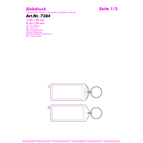 Schlüsselanhänger-Safebox , weiss, PS+MET, 8,00cm x 1,10cm x 3,50cm (Länge x Höhe x Breite), Bild 3