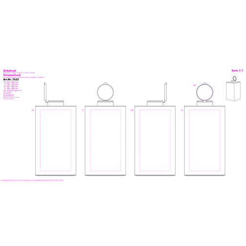 Spritzen-Entsorgungsbehälter , weiß, PS+PP, 13,20cm x 24,60cm x 13,20cm (Länge x Höhe x Breite), Bild 4