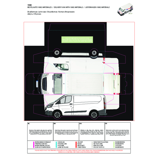 Lieferwagen Imperiale Minz , Karton, 3,80cm x 4,50cm x 11,50cm (Länge x Höhe x Breite), Bild 2