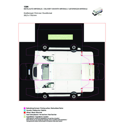 Lieferwagen Imperiale Minz , Karton, 3,80cm x 4,50cm x 11,50cm (Länge x Höhe x Breite), Bild 2