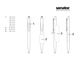 senator® Dart Clear Retractable Ballpoint Pen-Standskitse1