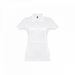 THC EVE WH. Kurzarm-Poloshirt mit Gürtel für Damen aus kardierter Baumwolle-Standskizze1