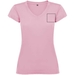 T-shirt a maniche corte con scollo a V da donna Victoria-Schizzi dello stand15