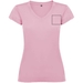 T-shirt a maniche corte con scollo a V da donna Victoria-Schizzi dello stand1