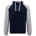 Badet zweifarbiger Kapuzenpullover Unisex-Standskizze3